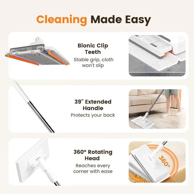 🧹 360° Swivel Extendable Flat Mop