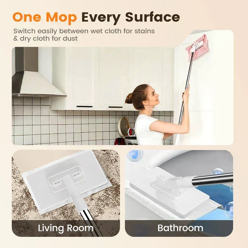 🧹 360° Swivel Extendable Flat Mop