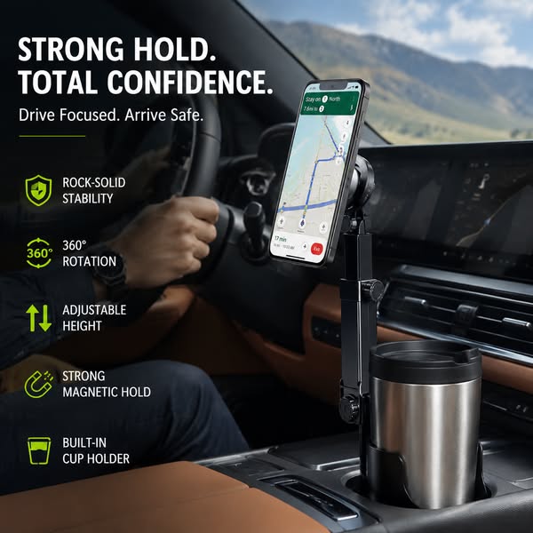 📱 360° Magnetic Car Phone Mount – Strong & Secure Hold