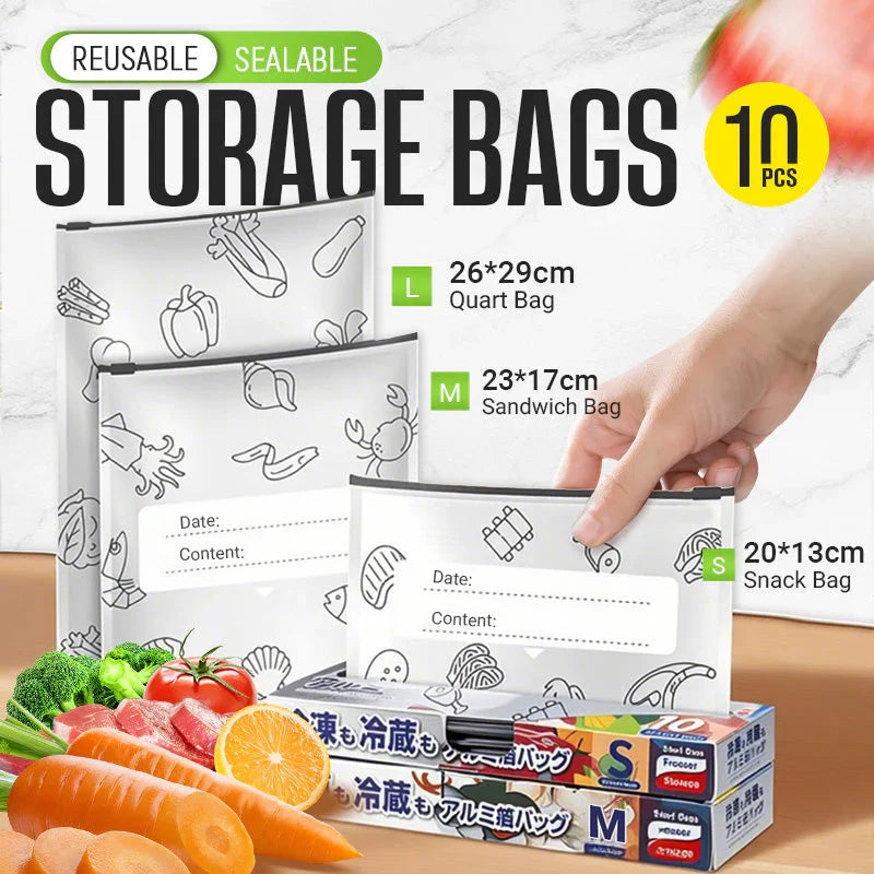 ♻️ Reusable Aluminum Foil Storage Bags – 10 Pcs