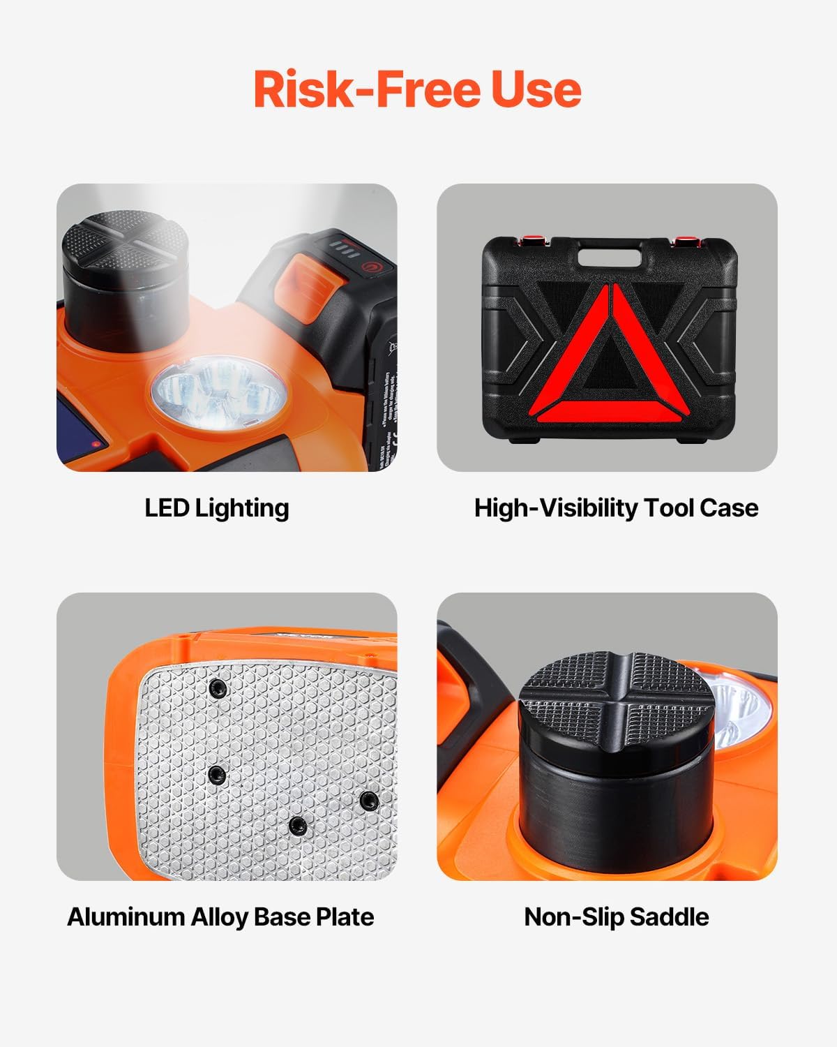 🚘Electric Car Jack Kit with Safety Protection, Impact Wrench, LED Light & Remote Control